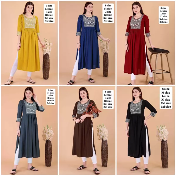 9star Hitika Vol 4 Fancy Rayon Kurtis Collection